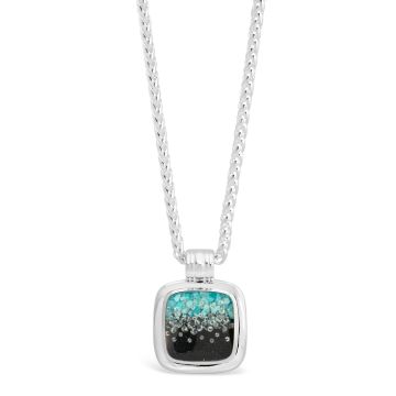 Cushion Cut Nautical Necklace - Diamond & Turquoise Gradient