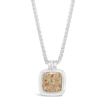Cushion Cut Nautical Necklace | Beach Sand Sterling Silver Necklaces