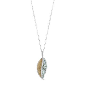 Aquamarine Leaf Necklace - Sterling