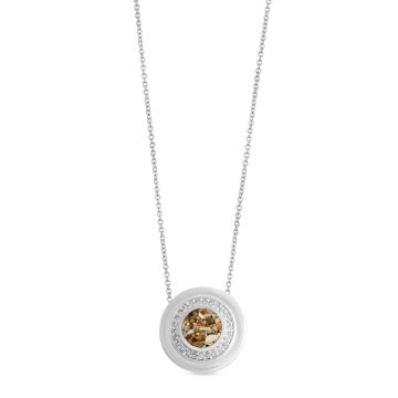 Diamond Halo Necklace 10mm - Sterling