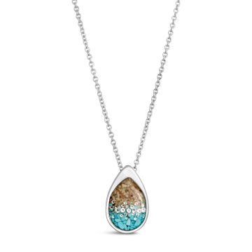 BC - Teardrop Necklace - Diamond & Turquoise Gradient