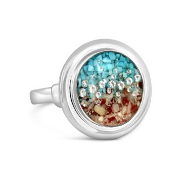 Neptune Cocktail Ring - Diamond & Turquoise Gradient