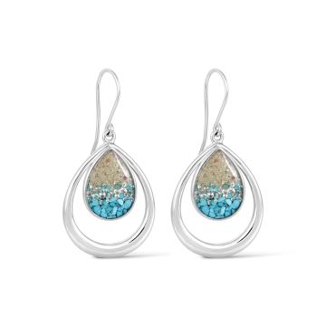 BC - Teardrop Ripple Earrings - Diamond & Turquoise Gradient