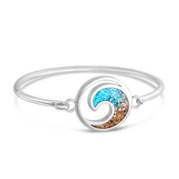 Wave Bracelet - Diamond & Turquoise Gradient