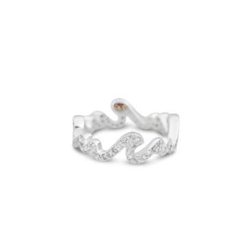 Diamond Eternity Wave Ring - Sterling 