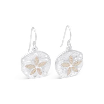 Explorer Sand Dollar Drop Earrings - Silver