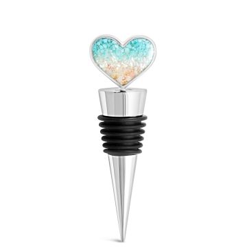 Heart Wine Stopper - Ocean Gradient
