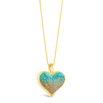 Heart of Sand Necklace - 14k Gold Vermeil - Turquoise Gradient