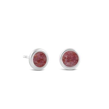 Birth Month Power Stone Dune Drop Studs - July - Ruby