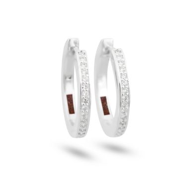 Diamond Hoop Earrings 20mm - Sterling