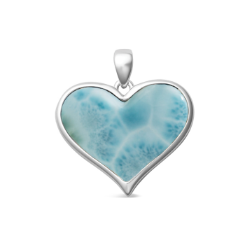 Large Heart Pendant - Larimar