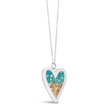 Luxe Heart Necklace - Turquoise Gradient