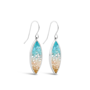 BC - Marquise Earrings - Diamond & Turquoise Gradient