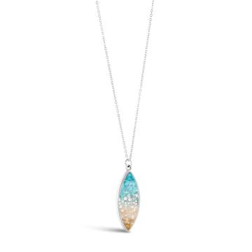 BC - Marquise Necklace - Diamond & Turquoise Gradient