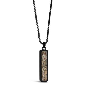 Men's Bar Necklace - Black Steel