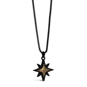 Compass necklace, men's jewelry north star necklace