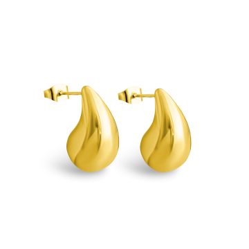 Mi Tesoro - Puffy Teardrop Stud Earrings GLD