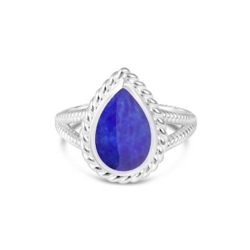 Nautical silver mermaid ring with rope detailing and a teardrop motif personalized with sand, shells, or elements, best jewelry for ocean lovers.