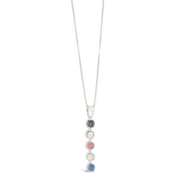Mother's Day Endless Summer Necklace with forget-me-not flower petals, mother of pearl, and your chosen birth element makes the perfect Mother's Day Gift.