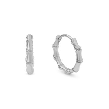 Mi Tesoro - Bamboo Hoop Earrings - Silver