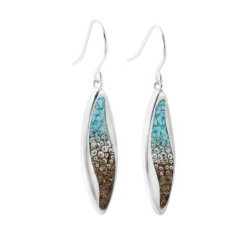 Ocean Current Earrings - Diamond & Turquoise Gradient