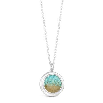 Explorer Round Necklace - Silver - Turquoise Gradient