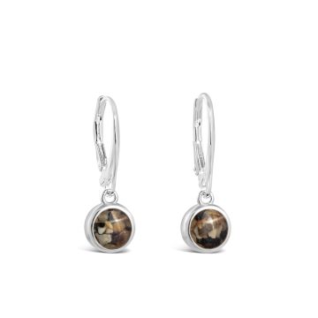 Sand Jewel Leverback Earrings - Round