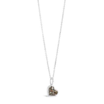 Sterling Silver Heart Necklace Sand from Crescent Beach, Portland, Maine