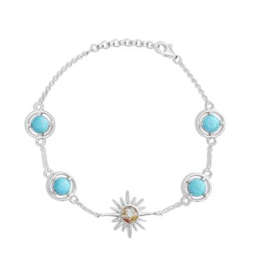 Sun Splash Chain Bracelet Larimar and Sand