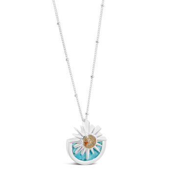 Sun Splash Necklace Larimar and Sand