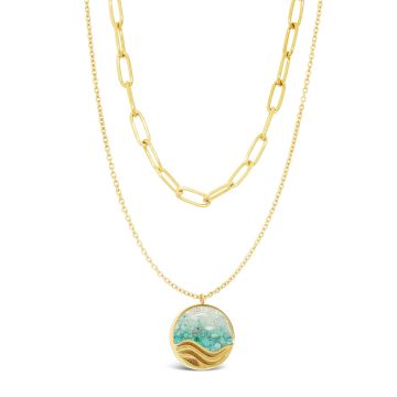 &earth - Swell Double Chain Necklace - Gold