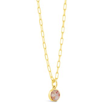 Collectible Travel Treasures Round Necklace - 14k Gold Vermeil
