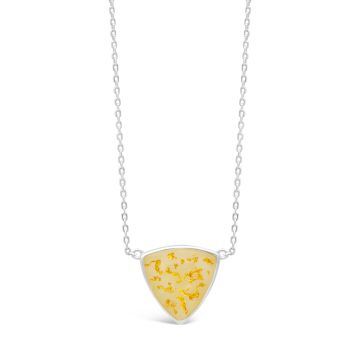 Trillion Necklace - Gold Flake & White Quartz by Christine Kesteloo