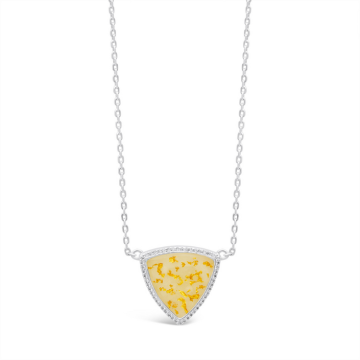 Trillion Necklace with White Topaz - Gold Flake & White Quartz by Christine Kesteloo