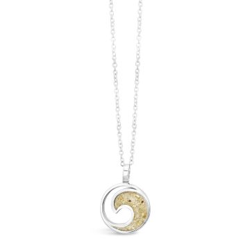 Numbering ♥ #2704 Sculpted Wave Pendant Necklace Sterling Silver Aquamarine Pendant | SP11674 | Peora