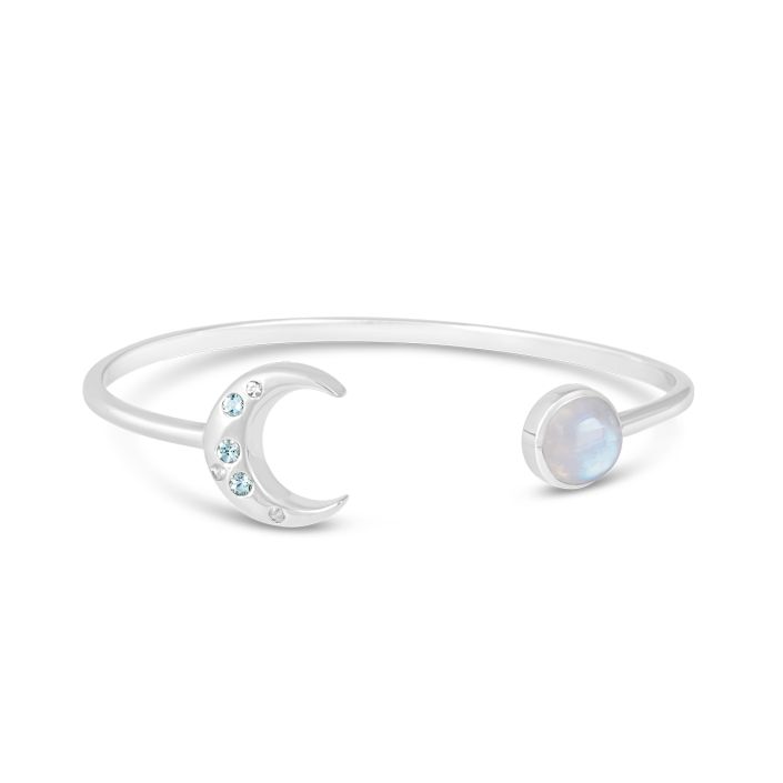 Stunning 925 Sterling Silver hot Moonstone Cuff Bracelet