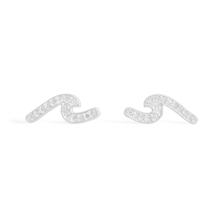 Gold Wave Stud Earrings