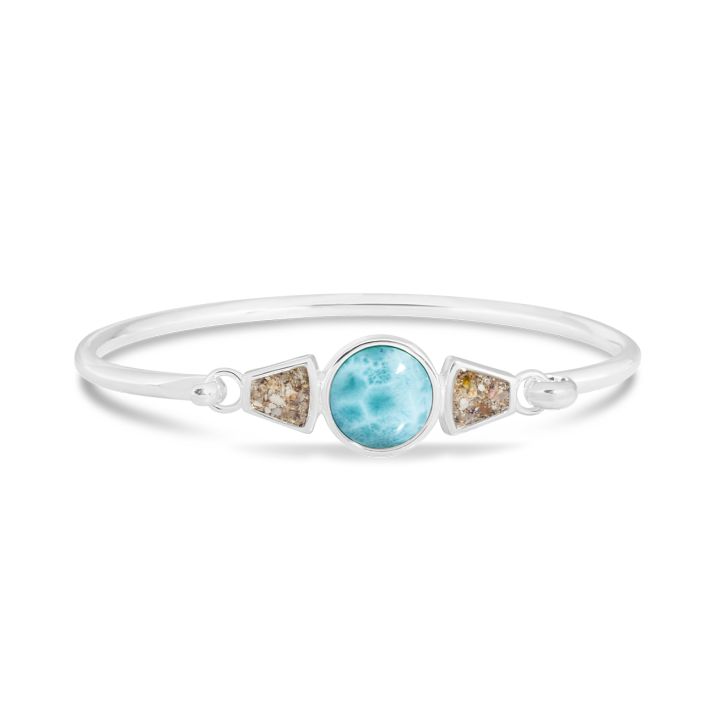 Simple Oval store Larimar sterling silver chain bracelet