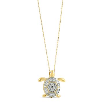 Dune Diamonds Turtle Necklace - 14k Yellow Gold