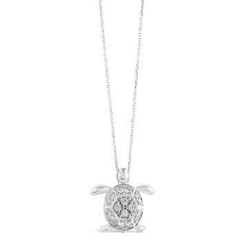 Dune Diamonds Turtle Necklace - 14k White Gold