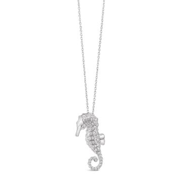 Dune Diamonds Seahorse Necklace - 14k White Gold