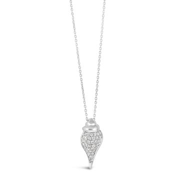 Dune Diamonds Conch Shell Necklace - 14k White Gold