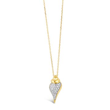 Dune Diamonds Conch Shell Necklace - 14k Yellow Gold