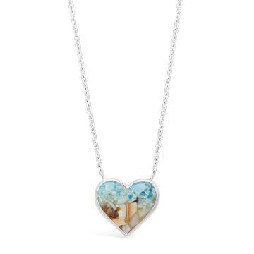 Dune x 4ocean Full Heart Stationary Necklace - Hawaii Blue
