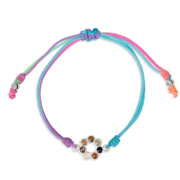 Touch the World 7 Continent Global Bracelet - Tie Dye Cord