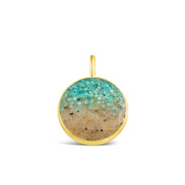 Beach Charm - Round - Gold - Turquoise Gradient