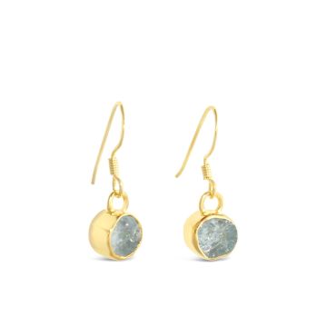 Blue Lagoon Aquamarine Drop Earrings by Camille Kostek - 14k Gold Vermeil