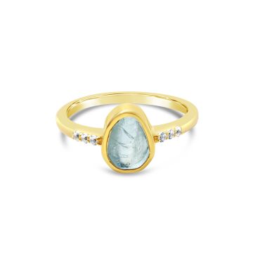 Blue Lagoon Aquamarine Ring by Camille Kostek - 14k Gold Vermeil