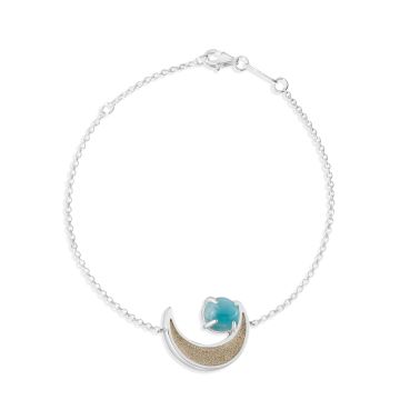 Blue Moon Chain Bracelet - Larimar and Sand