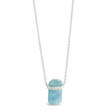 Blue Ice Aquamarine Necklace by Camille Kostek